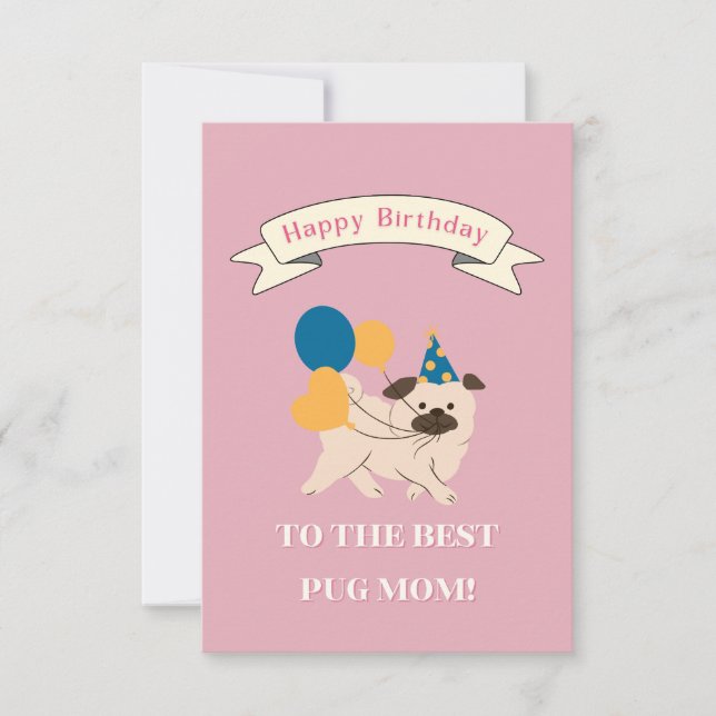 Carte De Remerciements Joyeux anniversaire à la Meilleure maman de chien! (Devant)