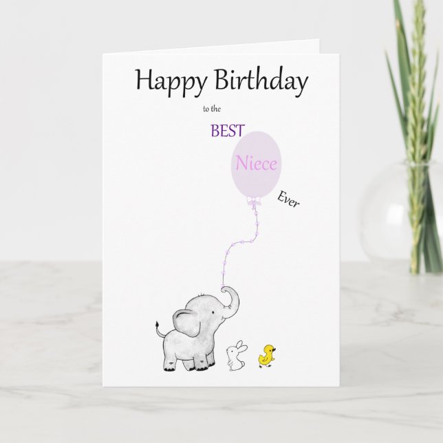 Carte De Remerciements Joyeux anniversaire à la meilleure nièce jamais -  (Devant)