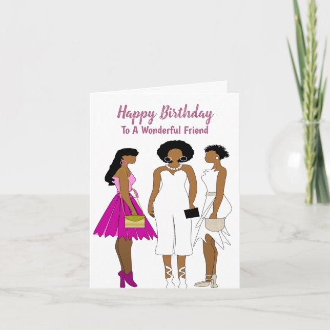 Carte De Remerciements Joyeux anniversaire ami afro-américain Anniversair (Devant)