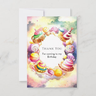 Carte De Remerciements Joyeux Anniversaire Candyland Sucré Fantaisiste