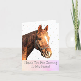 Carte De Remerciements Joyeux Anniversaire Cheval Retour équitation Joli 