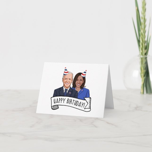 Carte De Remerciements Joyeux anniversaire de Joe et Kamala (Devant)