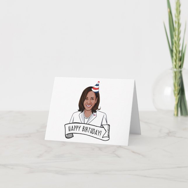 Carte De Remerciements Joyeux anniversaire de Kamala Harris (Devant)