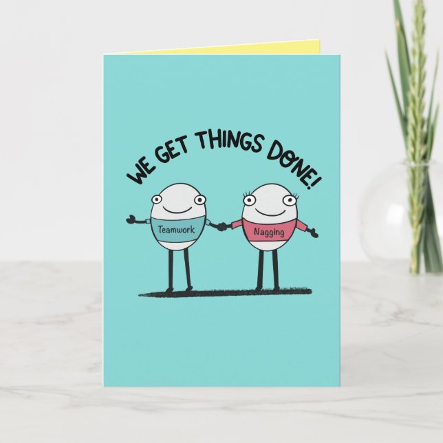 Carte De Remerciements Joyeux Anniversaire de Mariage Couple Mignon Humor (Devant)