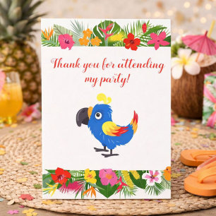 Carte De Remerciements Joyeux Anniversaire du perroquet tropical