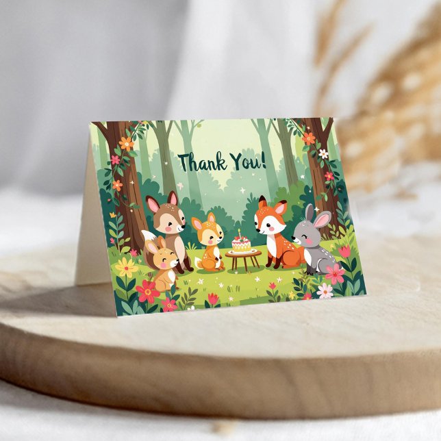 Carte De Remerciements Joyeux Anniversaire Enfant avec Animaux Mignons de (Créateur téléchargé)
