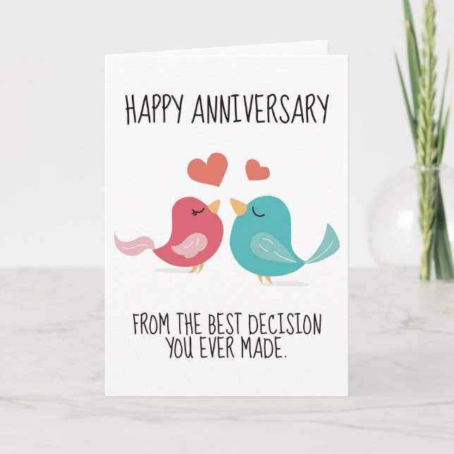 Carte De Remerciements Joyeux Anniversaire La Meilleure Décision Que Vous (Devant)