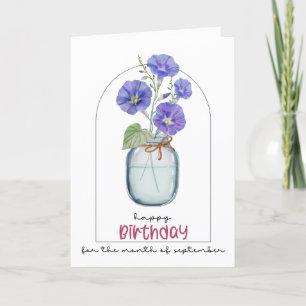 Carte De Remerciements Joyeux anniversaire Mois de naissance Fleur Matin