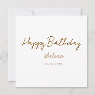 Carte De Remerciements joyeux anniversaire nom date marron violet pastel