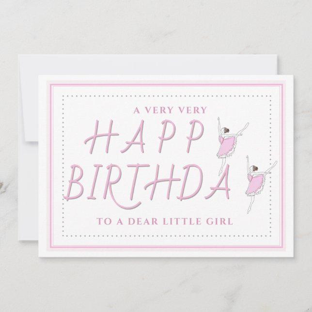 Carte De Remerciements Joyeux anniversaire Pink Ballerina Chère fille (Devant)