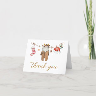 Carte De Remerciements Joyeux Baby shower de vêtements de Noël