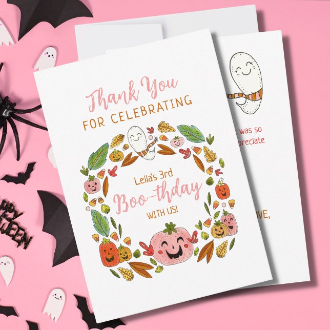 Carte De Remerciements Joyeux Boo-thday Pink Party (Créateur téléchargé)