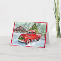Joyeux Camion Rouge Xmas avec Boxes conduisant la 