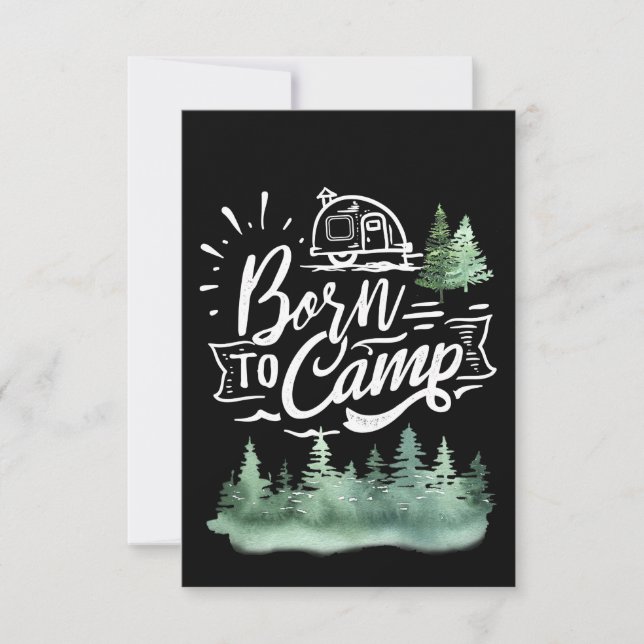 Carte De Remerciements Joyeux Camper Né Au Camp (Devant)