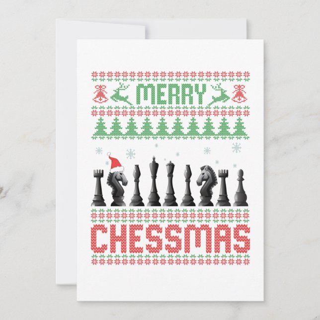 Carte De Remerciements Joyeux Chessmas Drôle échecs noël laide Sweat (Devant)