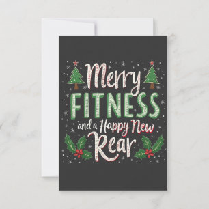 Carte De Remerciements Joyeux Fitness et Joyeux nouveau Bodybuilding arri