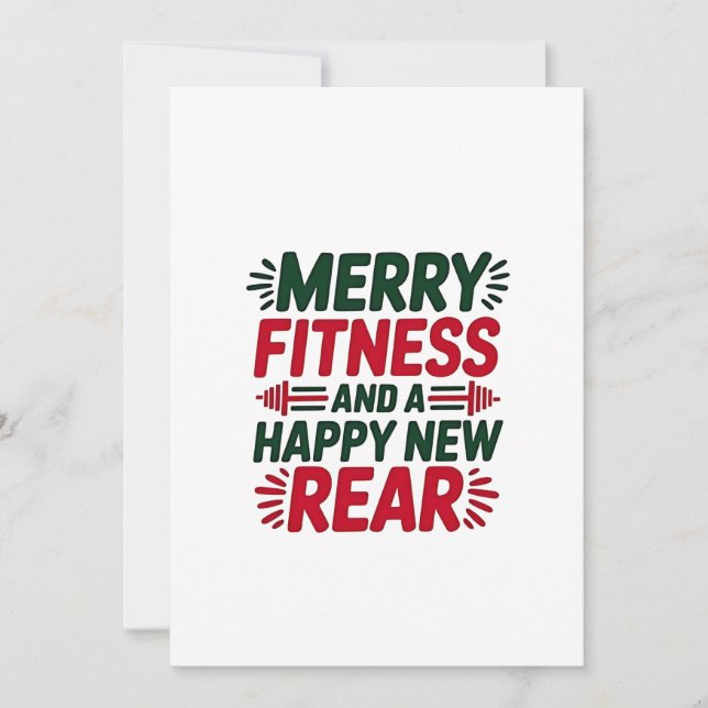 Carte De Remerciements Joyeux Fitness et Joyeux Nouvel Arrière Fitness No (Devant)
