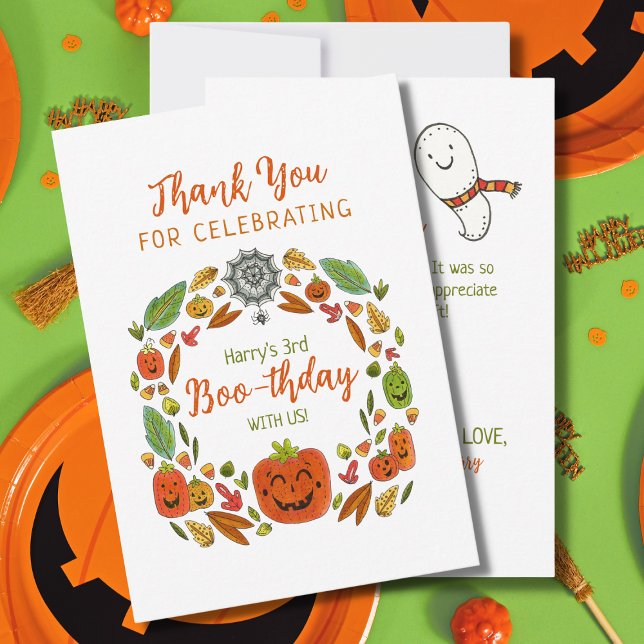 Carte De Remerciements Joyeux Halloween Boo-thday Party (Créateur téléchargé)