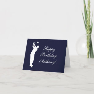 Carte De Remerciements Joyeux Joyeux Jour d'Anniversaire Golfer Parcours