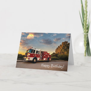 Carte De Remerciements Joyeux moteur de feu d'anniversaire