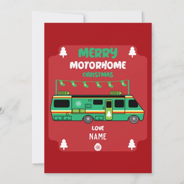 Carte De Remerciements Joyeux Noël de Motorhom RV (Devant)