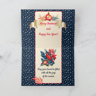 Carte De Remerciements Joyeux Noël et Bonne Année ! Oiseau bleu 2026