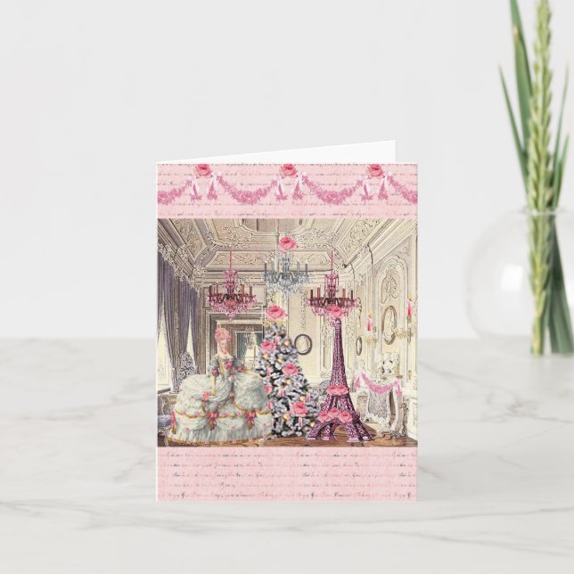 Carte De Remerciements Joyeux Noel Marie Antoinette Château de Versailles (Devant)