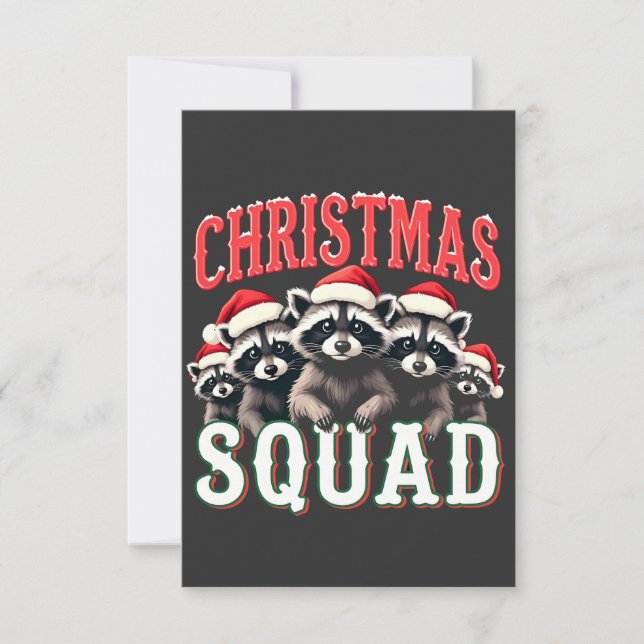 Carte De Remerciements Joyeux Noël Raccoon Santa Hat Amateurs (Devant)