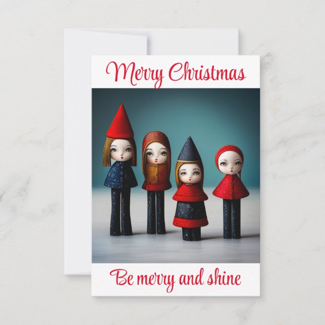 Carte De Remerciements Joyeux Noël sois joyeux et brille (Devant)