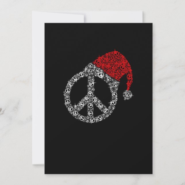 Carte De Remerciements Joyeux Noël| Symbole hippie Casquette du Père Noël (Devant)