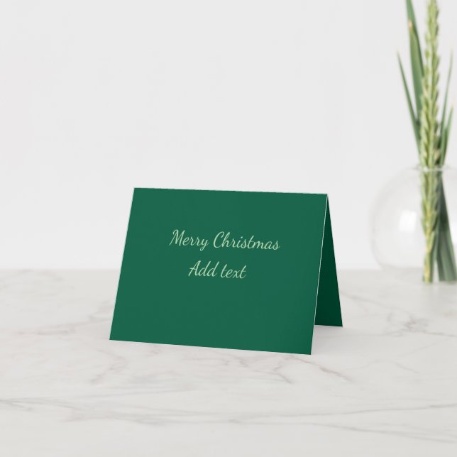 Carte De Remerciements Joyeux Noël vert plaine solo arrière - plan vacanc (Devant)