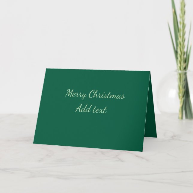 Carte De Remerciements Joyeux Noël vert plaine solo arrière - plan vacanc (Devant)