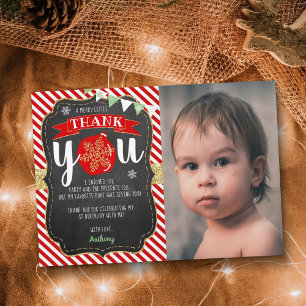 Carte De Remerciements Joyeux petit Noël Anniversaire Photo