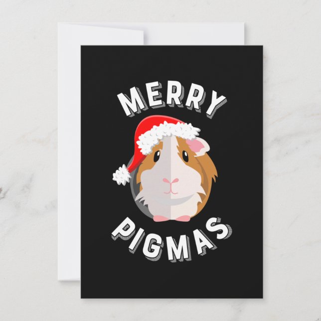 Carte De Remerciements Joyeux Pigmas mignon et drôle Guinée Cochon Noël (Devant)