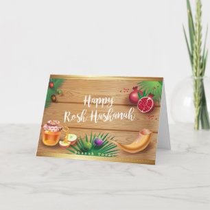 Carte De Remerciements Joyeux Rosh Hashanah Juif Nouvel An Miel & Pomme