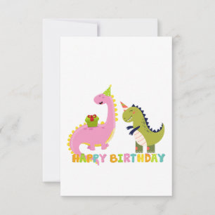 Carte De Remerciements Joyeux saurus d'anniversaire