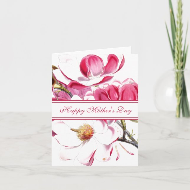 Carte De Remerciements Joyeux script rose de la Fête des Mères (Devant)