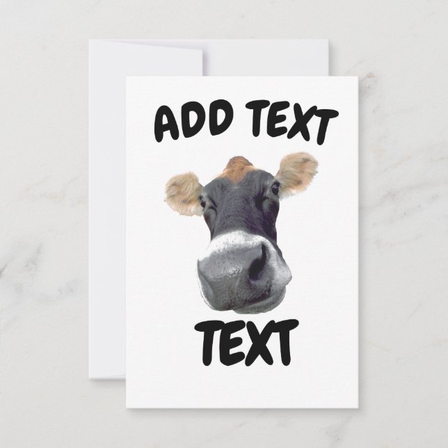 Carte De Remerciements Joyeux visage de vache (Devant)