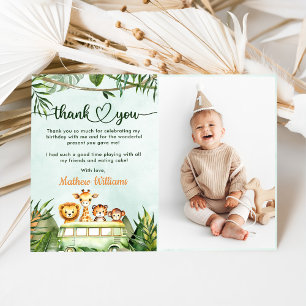 Carte De Remerciements Jungle Safari 1er anniversaire Photo