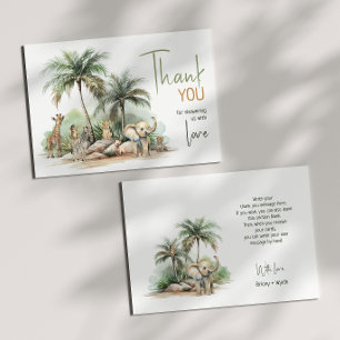 Carte De Remerciements Jungle Safari Animaux Baby Shower Remerciements Pl
