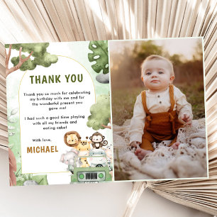 Carte De Remerciements Jungle Safari Party Animaux Anniversaire Photo