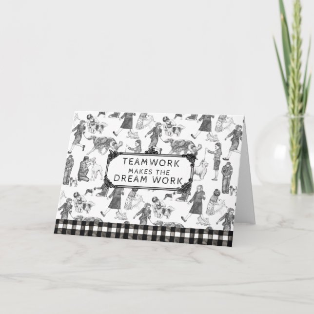 Carte De Remerciements JUNIOR Handlers Chien Show Black Toile (Devant)