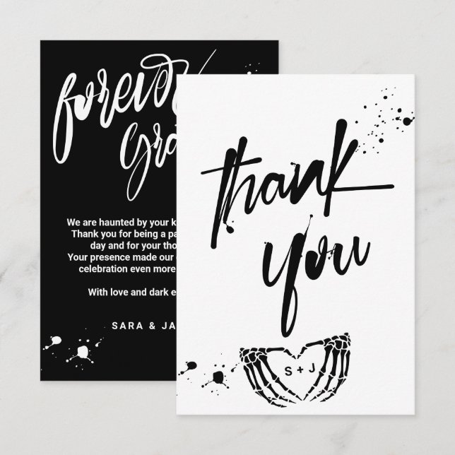 Carte De Remerciements Jusqu'à la mort Faisons-nous Mariage Grunge (Devant / Derrière)