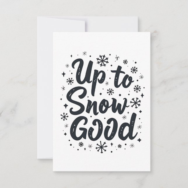 Carte De Remerciements Jusqu'à la neige Bonne drôle hiver Flambeau de nei (Devant)