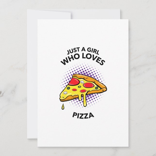 Carte De Remerciements Juste une fille qui aime la pizza drôle de nourrit (Devant)
