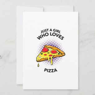 Carte De Remerciements Juste une fille qui aime la pizza drôle de nourrit
