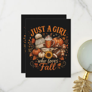 Carte De Remerciements Juste Une Fille Qui Aime Le Football D'automne Cit