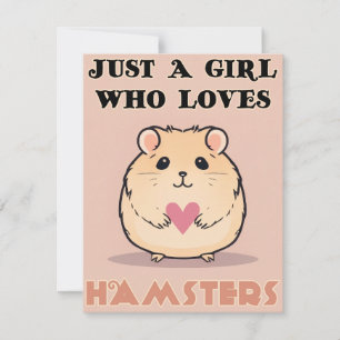 Carte De Remerciements Juste Une Fille Qui Aime Les Hamsters, Les Mignons