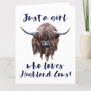 Carte De Remerciements Juste une fille qui aime les vaches écossaises des