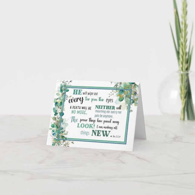 Carte De Remerciements JW Sympathy Card Révélation 21:3,4 (Devant)